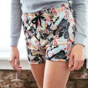 Soft Lounge Shorts Paisley Drawstring Elastic Waist M/L